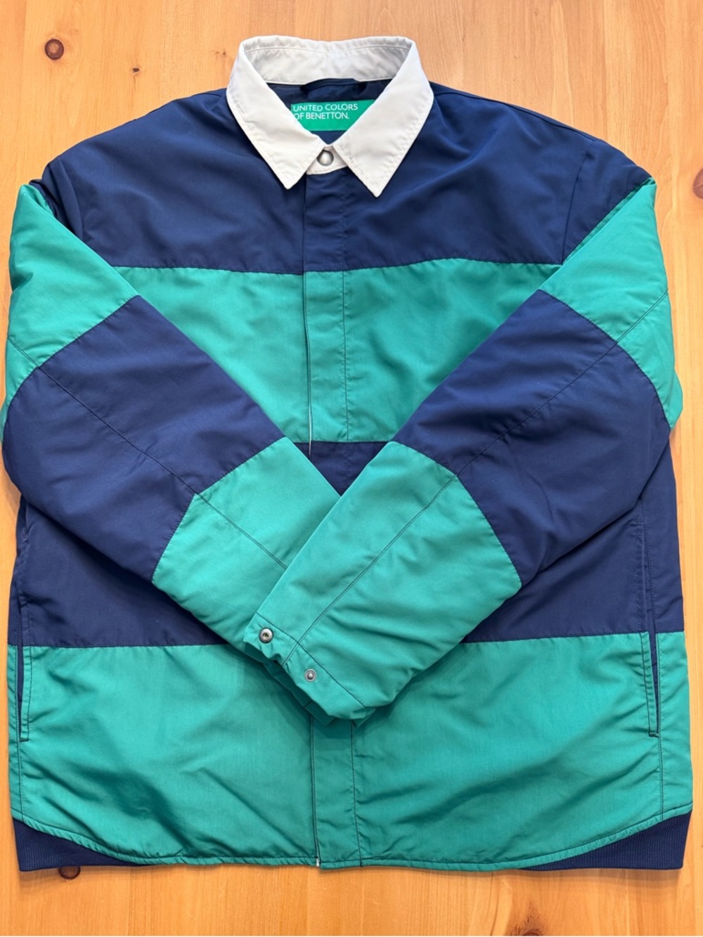 United Colors Of Benetton Navy & Teal Colorblock Windbreaker